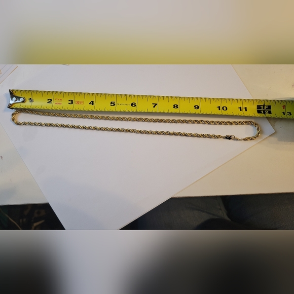 GUC Gold Tone Rope Chain Necklace Signed DM 24" - Picture 2 of 5